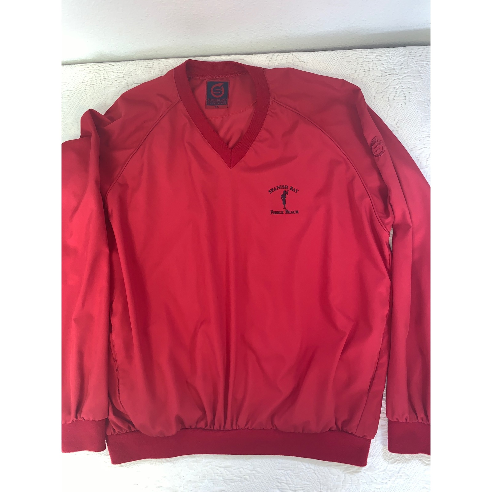 Sunderland Of Scotland Mens Spanish Bay Pebble Beach Golf Windshirt Red Xl 2300